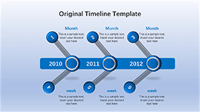 蓝色商务简洁商业时间轴PPT图表模板