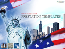 自由女神像——美国旅游行业ppt模板