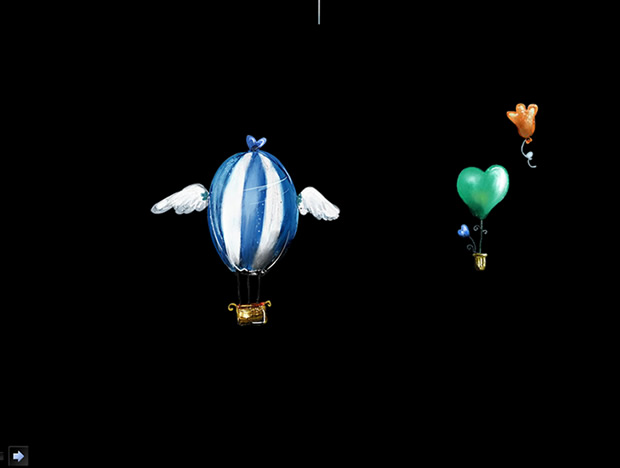 漂浮的气球PPT动画效果