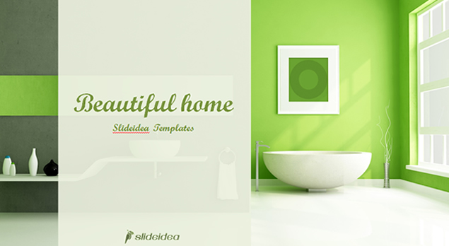 绿色环保主题室内装潢温馨家庭环境PPT模板1
