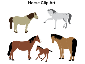 PPT绘制马年马的素材图片