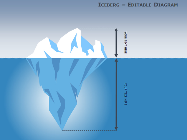 矢量冰山对比图表模板1