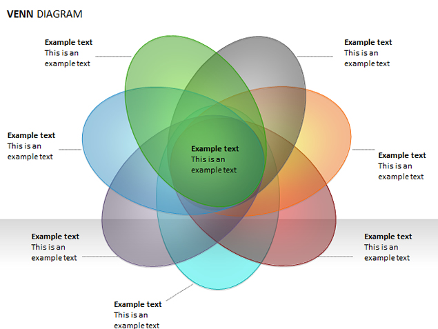 维恩图解彩色PPT图表模板1