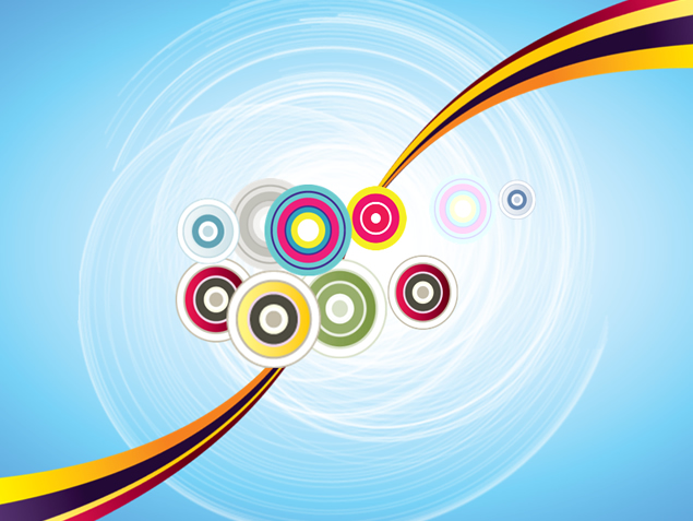 环绕动感彩色圆环片头动画模板2