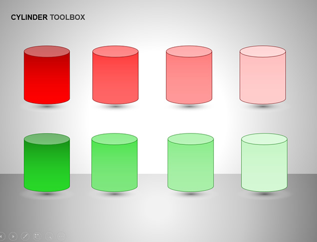 配色亮丽的圆柱形ppt图表