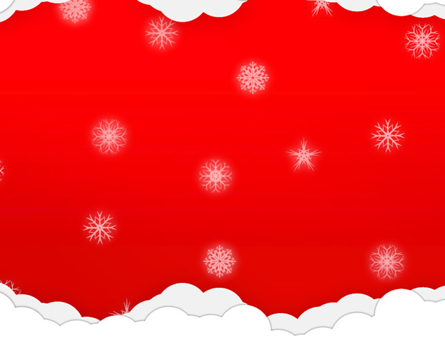 漂亮的云朵雪花节日红圣诞节ppt模板