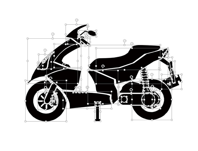 摩托车 轿车 交通工具剪影ppt素材