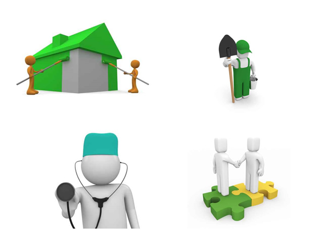 绿色环保系列3D小人图片