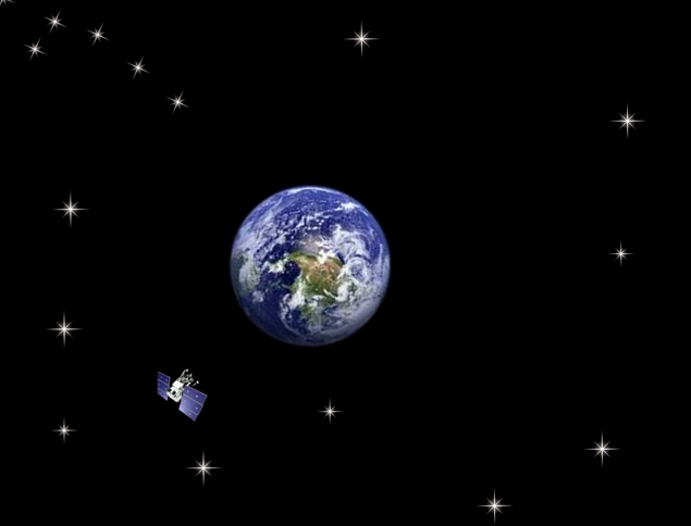 卫星绕地球同步运动ppt特效