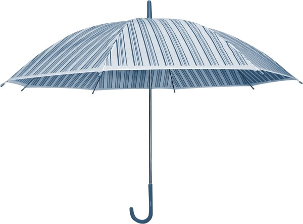 蓝色条纹的雨伞