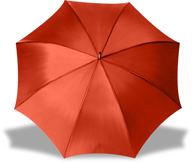 晾晒的红色雨伞
