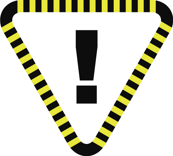 黄黑警戒色三角形感叹号