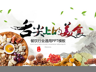 舌尖上的美食——中国传统美食介绍餐饮行业ppt模板