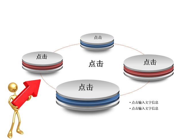 金色小人抱着向上的箭头图表