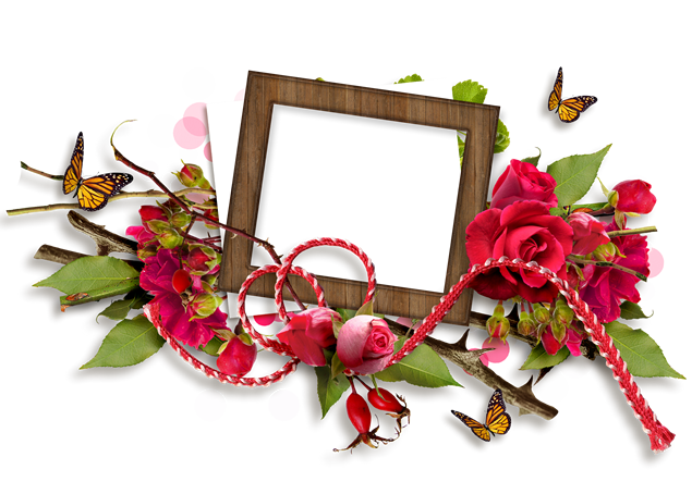 玫瑰花木制相框图片