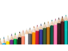 递进排列的彩色铅笔PPT背景图片