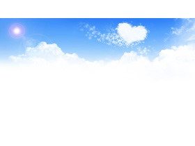 爱心形状的白云PPT背景图片