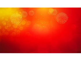 三张红色礼花新年PPT背景图片
