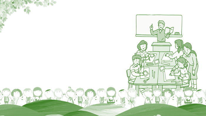 绿色手绘课堂PPT背景图片
