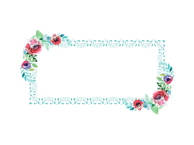 水彩花卉边框PPT背景图片