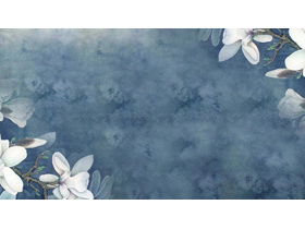 五张唯美水彩花卉绿叶PPT背景图片