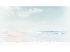 淡雅沙滩PPT背景图片