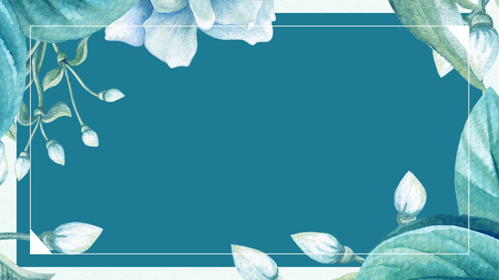 两张蓝色水彩艺术花卉PPT背景图片