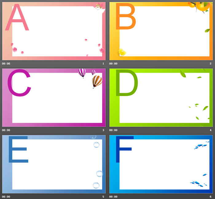 26个英文字母装饰的PPT边框背景图片
