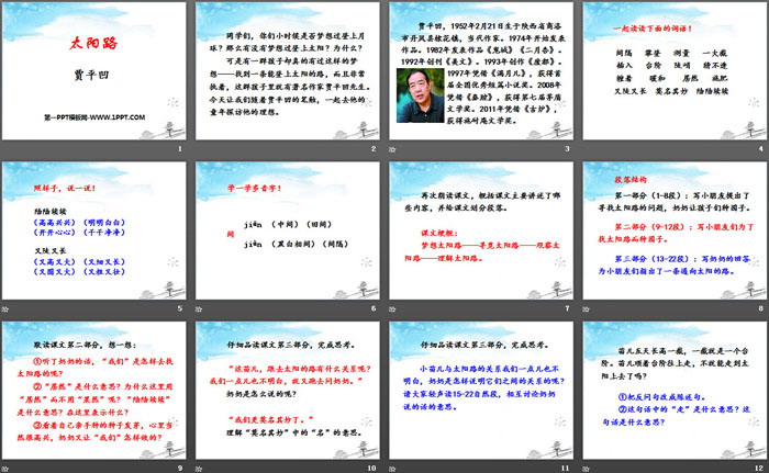 《太阳路》PPT下载