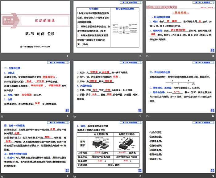 《时间　位移》运动的描述PPT下载