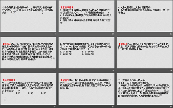 《万有引力定律》万有引力与宇宙航行PPT课件