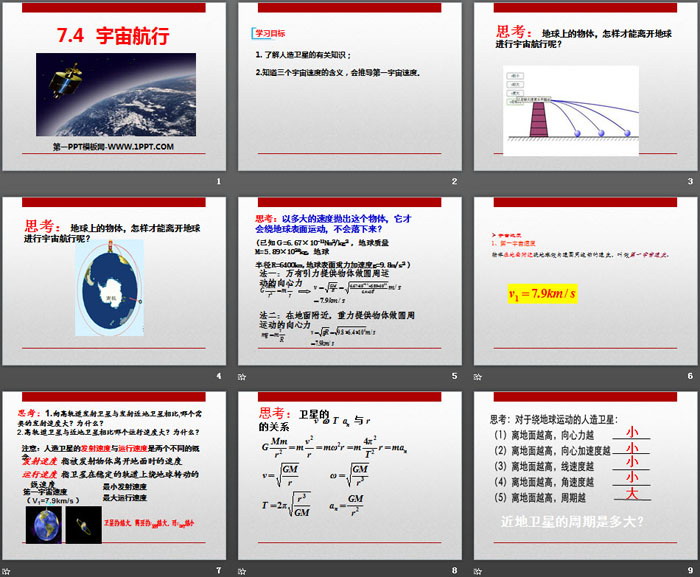 《宇宙航行》万有引力与宇宙航行PPT