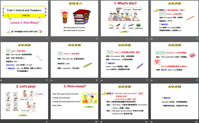 《How Many?》School and Numbers PPT课件