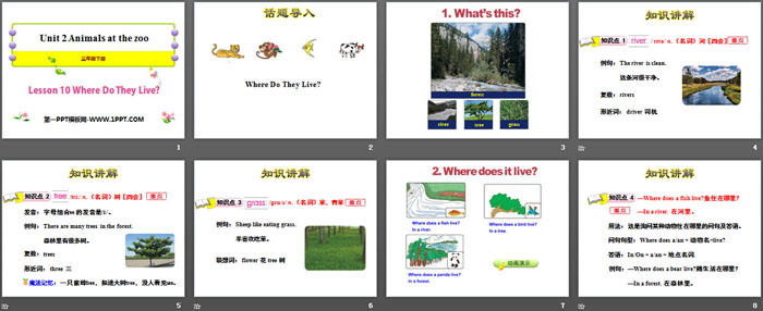 《Where Do They Live?》Animals at the zoo PPT