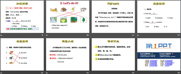 《Where Do They Live?》Animals at the zoo PPT