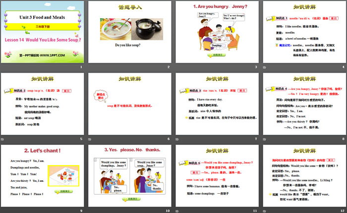 《Would You Like Some Soup?》Food and Meals PPT