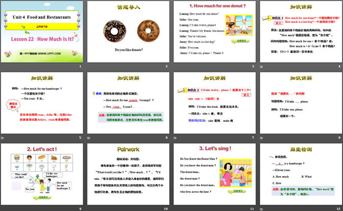 《How much is it?》Food and Restaurants PPT