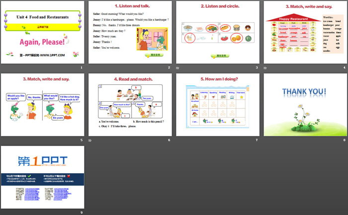 《Again,Please!》Food and Restaurants PPT