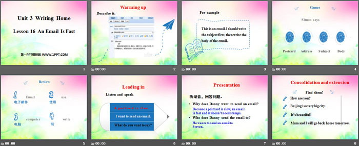 《An Email Is Fast》Writing Home PPT