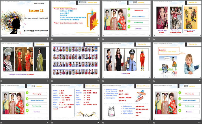 《Clothes around the World》Colours and Clothes PPT