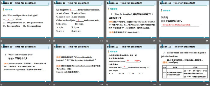 《Time for Breakfast!》Food and Restaurants PPT课件下载