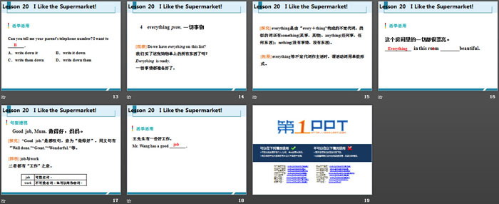 《I like the Supermarket!》Food and Restaurants PPT免费课件