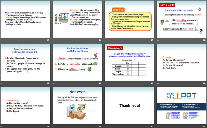 《At the Market》Food and Restaurants PPT