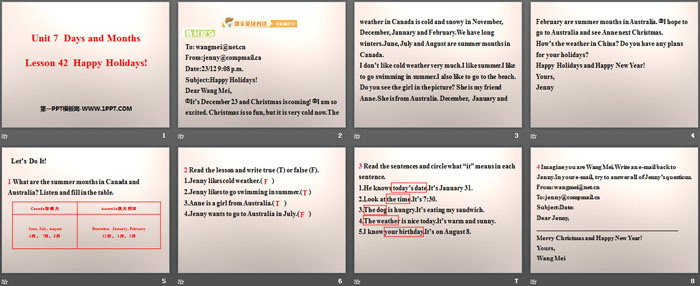 《Happy Holidays!》Days and Months PPT课件