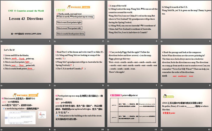 《Directions》Countries around the World PPT课件