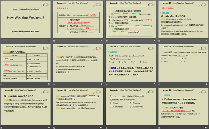 《How Was Your Weekend?》After-School Activities PPT教学课件