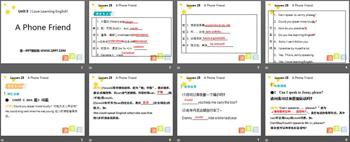 《A Phone Friend》I Love Learning English PPT教学课件