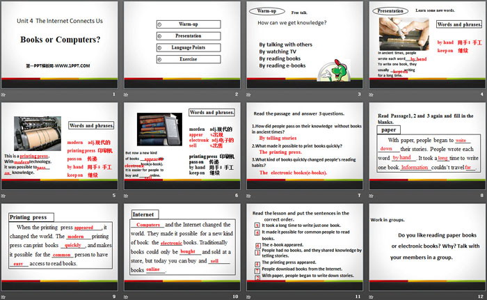 《Books or Computers?》The Internet Connects Us PPT课件