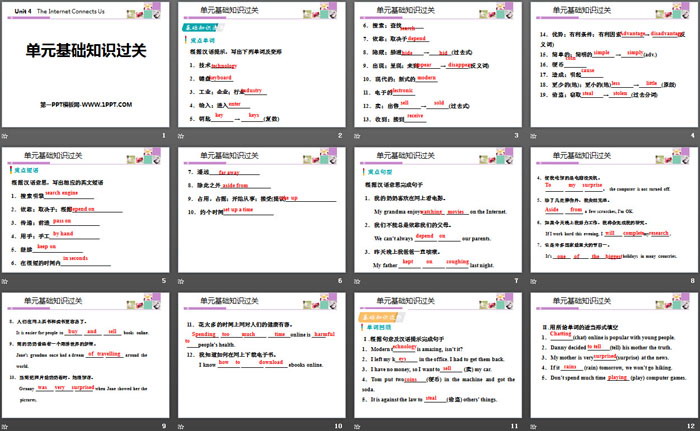 《单元基础知识过关》The Internet Connects Us PPT