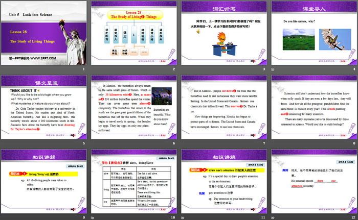《The Study of Living Things》Look into Science! PPT免费课件
